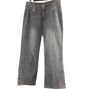 Stylish Blue Denim jeans Wide legs lots of stretch and structure